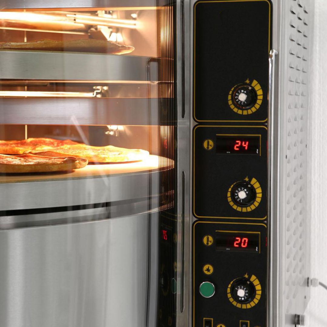 Forno pizza ROTANTE a GAS 7 pizze da 30 cm di diametro ciascuna
