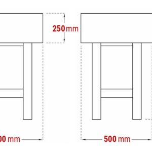 Tavolo di lavoro / tavolo da taglio per carne in legno di acacia – 50 x 50 cm