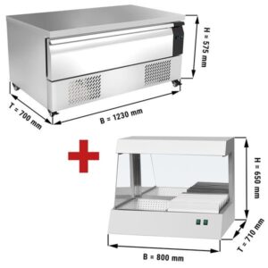 Cassettiera per congelatore con 1 cassetto – da -20 a +17 °C – 1,23 m – 113 litri  – Inclusa Vetrina Patatine Fritte