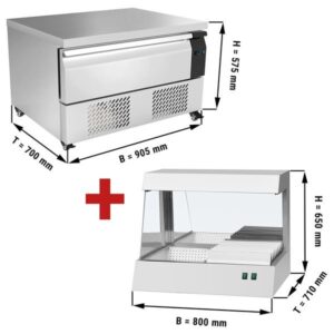 Cassettiera per congelatore con 1 cassetto – da -20 a +17 °C – 0,9 m – 76 litri – Inclusa Vetrina Patatine Fritte