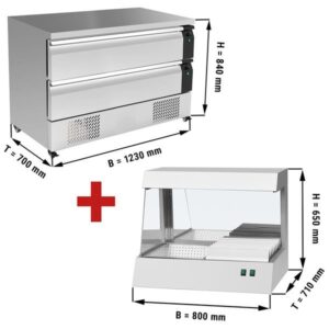 Cassettiera per congelatore con 2 cassetti – da -20 a +17 °C – 1,23 m – 227 litri – Con Patatine Fritte