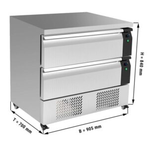 Armadio congelatore a cassetti con 2 cassetti – da -20 a +17 °C – 0,9 m – per GN 2/1 – 153 litri