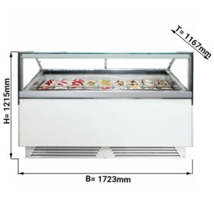 Espositore gelato – 1775 x 1205 x 1175 mm – Bianco con LED