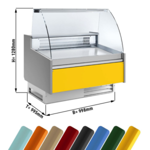 Banco refrigerato colorato con vetro curvo – 998 x 995 x 1280 mm