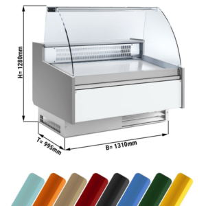 Banco refrigerato colorato con vetro curvo – 1310 x 995 x 1280 mm