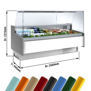 Banco refrigerato colorato con vetro dritto – 2560 x 995 x 1315 mm