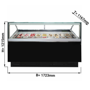 Espositore gelato – 1775 x 1205 x 1175 mm – Nero con LED