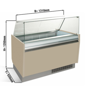 Vetrina per gelateria – beige – 1310 x 670 x 1350 mm – contenitore 10 + 10 Lt