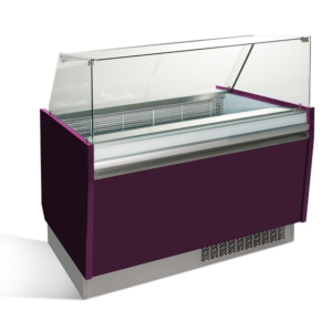 Vetrina per gelateria – viola – 1310 x 670 x 1350 mm – contenitore 10 + 10 Lt