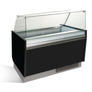 Vetrina per gelateria – nero – 1310 x 670 x 1350 mm – contenitore 10 + 10 Lt