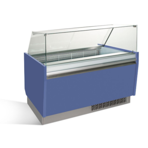 Vetrina per gelateria – blu – 1562 x 920 x 1350 mm – contenitore 13 + 13 Lt
