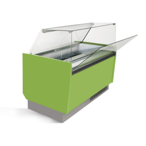 Vetrina per gelateria – verde chiaro – 1562 x 920 x 1350 mm – contenitore 13 + 13 Lt