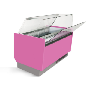 Vetrina per gelateria – rosa – 1562 x 920 x 1350 mm – contenitore 13 + 13 Lt