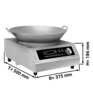 Piano cottura a induzione per wok – wok inclusa – 375 x 500 x 186 mm – 3,5 kW