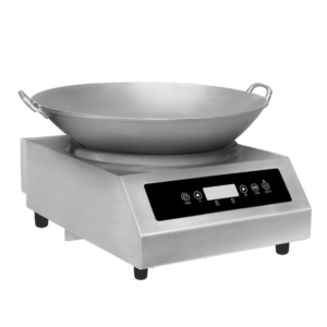 Piano cottura a induzione per wok – wok inclusa – 375 x 500 x 186 mm – 3,5 kW – acciaio inox