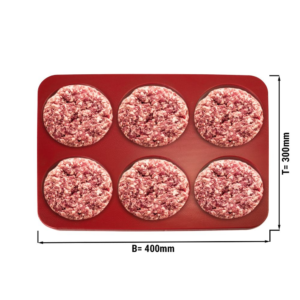 Stampo per polpette e hamburger – 6 fori da 120 mm – 400 x 300 x 15 mm