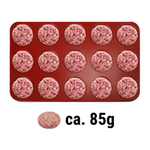 Stampo per polpette e hamburger – 15 fori da 80 mm – 500 x 300 x 15 mm