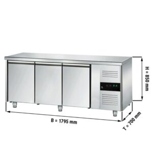 Banco refrigerato – -2 °C a +8 °C – con 3 porte – 1795 x 700 x 850 mm