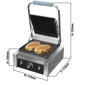 Piastra per panini – rigata sopra e sotto – 310 x 310 x 200 mm