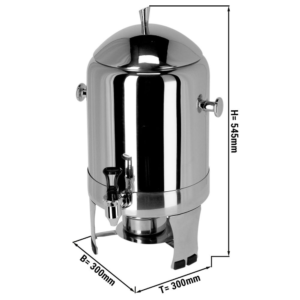 Distributore di caffè da tavolo con supporti in acciaio inox – 11 litri – 300 x 300 x 545 mm