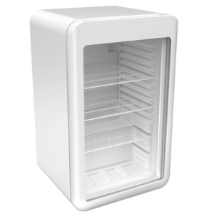 Minibar refrigerato – bianco – 1 porta in vetro – 113 litri – 495 x 525 x 825 mm