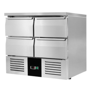 Saladette / Tavolo refrigerato – da +2 °C a +8 °C – 4 cassetti – 922 x 700 x 850 mm