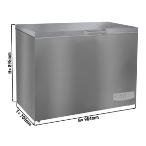 Congelatore a pozzetto – 227 litri – grigio – illuminazione LED – coperchio in acciaio inox – 984 x 700 x 895 mm