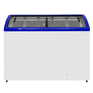 Congelatore a pozzetto con porta scorrevole – vetro curvo – 398 litri – 5 cesti inclusi – 1217 x 662 x 925 mm