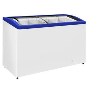 Congelatore a pozzetto con porta scorrevole – vetro curvo – 485 litri – 6 cesti inclusi – 1437 x 662 x 925 mm