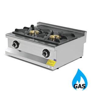 Cucina a Gas da banco – Alta Pressione – 2 Fuochi – 800 x 635 x 285 mm