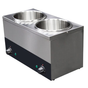 Hot Pot Bagnomaria – acciaio inox – 7 lt (2 x 3,5 lt) – 420 x 240 x 320 mm