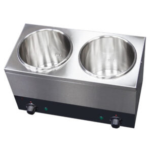 Hot Pot Bagnomaria – acciaio inox – 7 lt (2 x 3,5 lt) – 420 x 240 x 320 mm