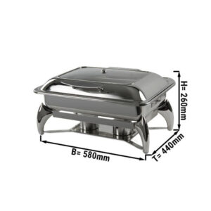 Chafing Dish GN 1/1 – acciaio inox – 8,5 lt – 580 x 440 x 260 mm