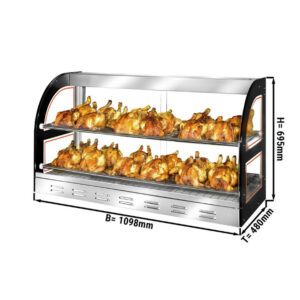 Vetrina espositiva per polli – tagliere estraibile – 1098 x 480 x 695 mm
