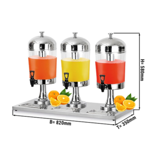 Dispenser di succo – Triplo – 3x 8 Litri – 820 x 350 x 580 mm