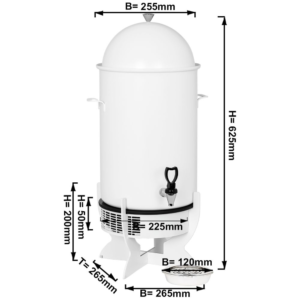 Distributore di bevande calde – con induzione – Bianco – 265 x 265 x 625 mm