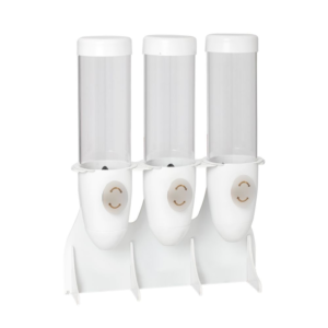 Distributore di muesli – Triplo – Bianco – 150 x 470 x 650 mm