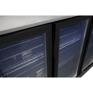 Tavolo refrigerato da bar – 320 Litri – 3 porte in vetro – 1335 x 505 x 895 mm