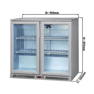 Tavolo refrigerato da bar – 220 Litri – 2 porte in vetro – 900 x 505 x 895 mm