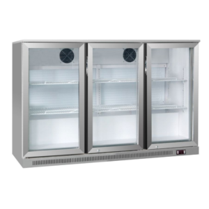 Banco refrigerato da bar – 300 litri – 3 porte in vetro – 1330 x 505 x 895 mm