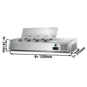 Vetrina Refrigerata da Banco – 1200 x 400 mm – 4×1/3 GN