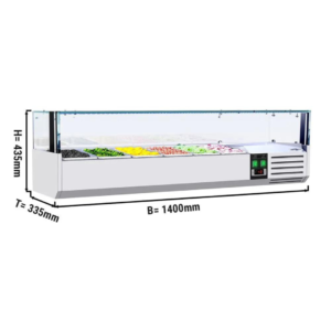 Vetrina Refrigerata da Banco con Led – 1400 x 340 mm – 6×1/4 GN