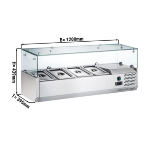 Vetrina Refrigerata – 1200 x 400 mm – 4×1/3 GN