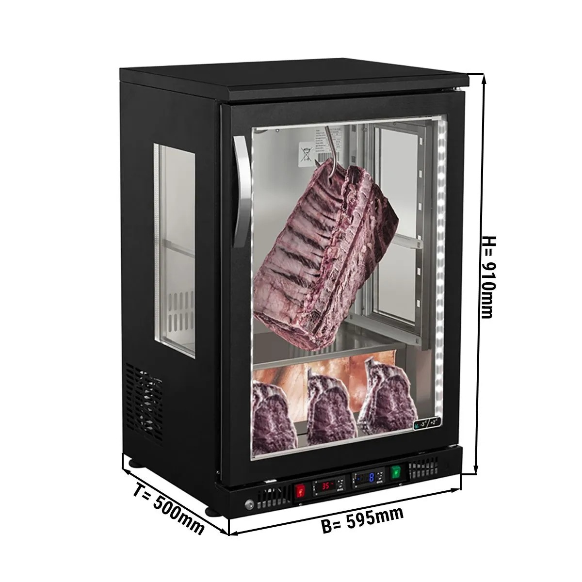 Armadio per Frollatura Carne – con 1 Porta in Vetro – 595 x 550 x 910 mm